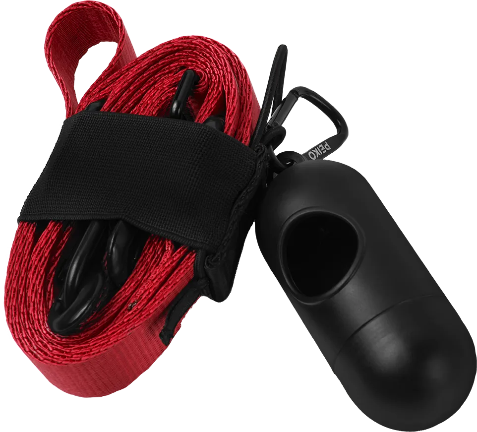 PEIKO® MultiLeash™ red with waste bag holder